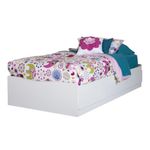 South Shore Logik Twin Mates Bed (39'') With 3 Drawers, Pure White