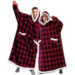 YOULIKE Extra Long Hoodie Blanket for Men Women - Oversized Sweatshirt Fluffy Wearable Snuggle Hooded - Super Soft Giant Fleece Sherpa Blanket Hoodie Sweatshirt