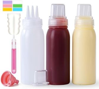 Werduoland 3 Hole Squeeze Bottles for Sauces Plastic Condiment Squeeze Bottles Ketchup Dispenser Salad Dressing Container Squirt Kitchen Squeeze Bottles for Oil BBQ Paint Pancake Art 3 Pcs 13oz/380ML