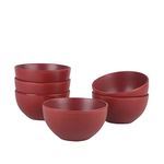 10 Strawberry Street Wazee Matte - 5.5"/16 Oz Cereal Bowl - Set of 6 - Red