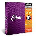 Elixir 11102 Strings 80/20 Bronze Acoustic Guitar Strings w NANOWEB Coating, Medium (.013-.056)