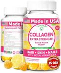 Collagen Gummies for Women and Men with Biotin Zinc Vitamin C and E - Anti Aging, Hair Growth, Skin Care Collagen Supplements - Non-GMO, Gluten Free - 30 Collagen Gummy Vitamins - 15 Days Supply