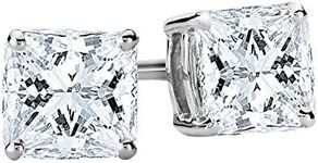 1/2 Carat 14K White Gold IGI Certified LAB-GROWN Princess Cut Diamond Earrings 4 Prong Screw Back Ultra Premium Collection (E-F Color, SI1-SI2 Clarity)…