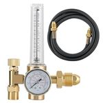 DASBET CO2/Argon Regulator Argon Mig Tig Flowmeter for Mig Tig Weld Gas Welder Welding Regulator Gauge with 6.5FT Hose, 10-50 CFH Flow Meter, 0-4000 PSI Pressure Gauge, CGA-580 Inlet Connection