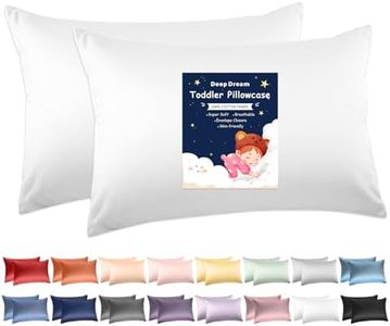 Deep Dream Toddler Pillowcases for 13x18 Pillow 2 Pack, 100% Cotton Travel Pillow Case Cover, 600 Thread Count Cotton Pillow Covers, Soft & Breathable Small Pillow Cases with Envelope Closure, White
