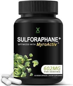 HumanX Sulforaphane Supplement 10000 mcg (Made in The USA) Third Party Tested Capsules, 60 Count, Black