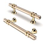 FURNIWARE Pack of 10 Cabinet Handles, Hardware Drawer Pulls, Zinc Alloy + Aluminum Kitchen Cabinet Door Handles Pull, 96mm(3.8 Inch) Hole Center Gold + Oxidized Bright Gold