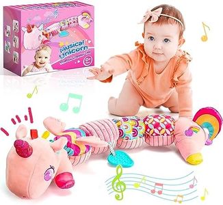 Toyzey Jouet Sensoriel Bébé 0-6 Mois Jeux Montessori de Nouveauné Fille Cadeau de Naissance Licorne Jouet Peluche Chenille Musicale