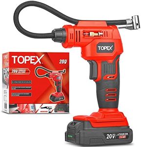 TOPEX 20V Cordless Air Compressor Car Tyre Inflator w/Digital Pressure Gauge LED Light