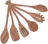 Muso Wood Wooden Spoons for Cooking, Natural Teak Wooden Utensils for Cooking, Smooth and Non-Stick Wood Spoons and Wooden Spatulas for Cooking, Healthy and Durable Wood Cooking Utensils Set