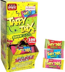 DOUzzle Kosher, Bulk Candies Vareity Pack - Taffy Trix Candy Mini Bars, Strawberry Lemonade, Cherry Green Apple & Double Berry (100 Count) Individually Wrapped