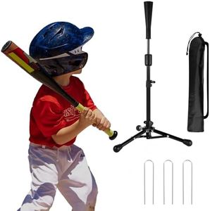 23.5 to 39.76 Inches Baseball Tee for Kids, Batting Tees for Baseball with Carry Bag, Portable Stable Tanner Tee, Baseball Training Equipment Aged 5-12, Softball Tee for Batting and Hitting (Black)