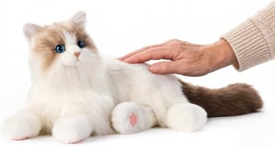 Chongker Realistic Robot Cat-Interactive Companion Pets, Robotic Cat Stuffed Animal with Voice Response、Heartbeat and Purring, Emotional Support Plush for Parents, Seniors, Elderly，22" Ragdoll cat