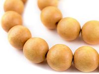 TheBeadChest 20mm Natural Round Wood Beads, Wooden Beads Loose Wood Spacer Beads for DIY Jewelry Making, 4 Sizes (8mm, 10mm, 12mm, 20mm) - Yellow