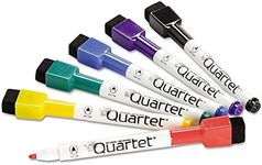 Quartet ReWritables Dry Erase Mini Markers with Magnetic Cap Mounted Erasers, 6-Marker Pack, Assorted Standard Colors (51-659312Q)