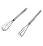 NEO Slim Mini Whisk, Cocktail Bar Whisk Hand Whisk Frother Stainless-Steel, Mixology Tools, Bar Accessories Set of 2 (Round & Square Shape Whisk). Size 10 inches.