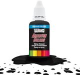 U.S. Art Supply Ready to Spray Opaque Deep Black Acrylic Airbrush Paint - 1oz Bottle, Professional Grade Non-Toxic Water-Based Colors for Vibrant & Permanent Results