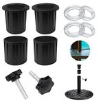 AQEENURA 8 Pieces Patio Umbrella Replacement Parts Kit Patio Table Umbrella Hole Ring Plug Cover and Cap Umbrella Stand Base Screw Umbrella Pole Cap (8PCS)