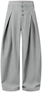 Aelfric Eden Pleated Baggy Barrel Pants for Women Men Wide Leg Casual Dress Pants Loose Fit Slacks Trousers with Pockets Light Gray S