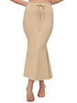 Mehrang Stretchable Saree Shapewear Petticoat for Women, Cotton Blended,Petticoat,Skirts for Women,Shape Wear Dress for Saree Beige