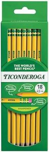 Dixon Ticonderoga Wood-Cased No-2 Pencils, Pre-Sharpened, Box of 18, Yellow (13818)