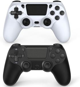 Wuthur 2 Pack Wireless Controller Compatible with PS4/Pro/Slim - Black White