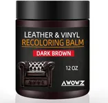 AWOWZ Leather Recoloring Balm, 12OZ Leather Couch Repair Kit, Leather Restorer for Couches, Leather Scratch Repair, Leather Recoloring Balm for Faded & Scratched Leather Couches (Dark Brown)