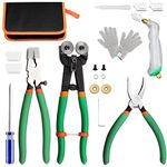 LEONTOOL Glass Mosaic Cutter Kits, Including Wheeled Glass Nipper Plier with Replacement Glass Running Pliers and Breaker Grozer Pliers Oil Feed Glass Cutter Set Stained Glass Kit with Storage Bag