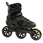 Rollerblade Macroblade 110 3WD Mens Adult Fitness Inline Skate, Black and Lime, Performance Inline Skates