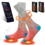 Heated Socks Men Women Electric Socks with App Control 5000mAh Rechargeable Battery Heated Socks for Men Women Winter Thermal Socks Battery Heating Socks for for Hunting Skiing (Gray+Blue)