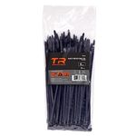 TR Industrial Multi-Purpose UV Resistant Black Cable Ties, 8 inches, 100 Pack