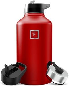 IRON °FLASK Sports Water Bottle - 64 Oz, 3 Lids (Straw Lid), Leak Proof, Vacuum Insulated Stainless Steel, Double Walled, Thermo Mug, Metal Canteen