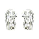 Clara 925 Sterling-silver and Cubic Zirconia Hoop Julie Earring With Screw Back for Women & Girls, White