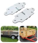 ELITEWILL 2 Sets Trailer Wood Panel Sides Straight Brackets, Latch Rack Stake Body Gate Connector