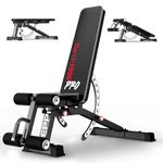 Keppi Weight Bench, 600kg Capacity Gym Bench for Home Bench Press Strength Training, Workout Bench with Removable Foot Catch for ABS Sit Up Full Body Fitness - Bench1000 Pro