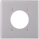 Leviton 4934 2-Gang Flush Mount 2.15 Inch Dia. Device Receptacle Wallplate, Standard Size, Steel, Device Mount, Painted Metal