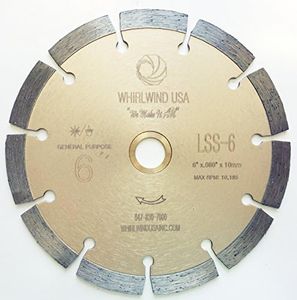 Whirlwind USA LSS 6-Inch Dry or Wet Cutting General Purpose Power Saw Segmented Diamond Blades for Concrete Stone Brick Masonry (Factory Direct Sale) (6")