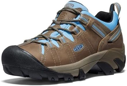 KEEN Women's Targhee 2 Low Height Waterproof Hiking Shoes, Brindle/Alaskan Blue, 8