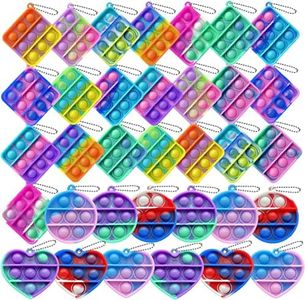 120pcs Random Color Mini Squeeze Pop Bubble Fidget Sensory Toys, Mini Keychain Wrap Small Relieve Anxiety Stress Toy, Pop Bulk Silicone Classroom Prize for Kids Adult Party Gift