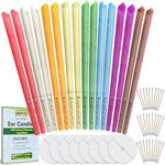 Ear Candles, Happycoco Hopi Ear Candles All Natural Beeswax Canding Cones Ear Wax Remover Candles 100% Non-Toxic Cylinders Fragrance Hollow Cone Candles with(8 Colours)+8 Protective Disks