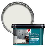 V33 Renovation Wall Tile & Panelling Paint - No Undercoat Needed - for High Moisture Surfaces - Resistant to Temperature Variations - Cotton Satin 2L