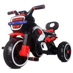 Kidsmate Ranger Bike Pedal Tricycles for Kids 1 to 3 Years| Kids Cycle with Musical Horn, Lights, EVA Wheels & Push Handle | Baby Cycle | Fun Outdoor Cycle for Kids for 2 Years | Black/Red