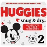 Huggies Snug & Dry Baby Diapers, Size 2, Giga Pack, 100 Ct