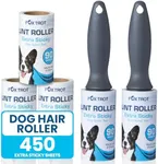 Lint Rollers for Pet Hair Extra Sticky - Includes 450 Sheets/5 Lint Roller Refills with 2 Durable Handles - Pet Hair Roller for Clothes - Lint Remover for Clothes, Furniture, Carpet by Fox Trot