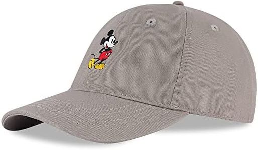 Disney Men's Baseball Cap, Mickey Mouse Adjustable Hat for Adult, Warm Grey, One Size, Warm Grey