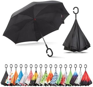 Sharpty Inverted Umbrella for Women - Windproof & Reverse - Easy to Open and Close - Upside Down & C-Shaped Handle - Rain & Wind Resistant - for Travel - Black