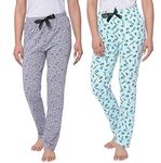 Real Basics Women's Cotton Printed Pyjama Pack of 2(RB-W-PJ-M-P2-S4(Chop+Coffee) MulticolorM)