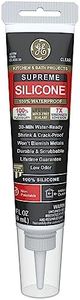 GE Supreme Silicone Caulk for Kitchen & Bathroom - 100% Waterproof Silicone Sealant, 7X Stronger Adhesion, Shrink & Crack Proof - 2.8 fl oz Tube, Clear, 1 Pack