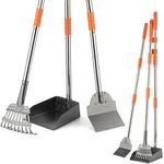 BANORES Pooper Scooper Dog Pooper Scooper Long Handle Stainless Metal Tray Rake Spade Set for Large Medium Small Dogs Easy to Clean Pet Waste Use for Yard, Grass, Dirt or Gravel