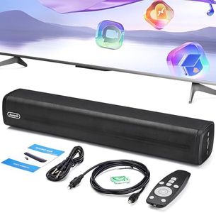 Mini Sound Bars for TV, Soundbar 50W 16-Inch Ultra Slim Mini Surround Soundbar TV Speakers System with Wireless Bluetooth 5.0 Optical AUX USB Connection, 3 Equalizer Modes, for 4K & HD TVs